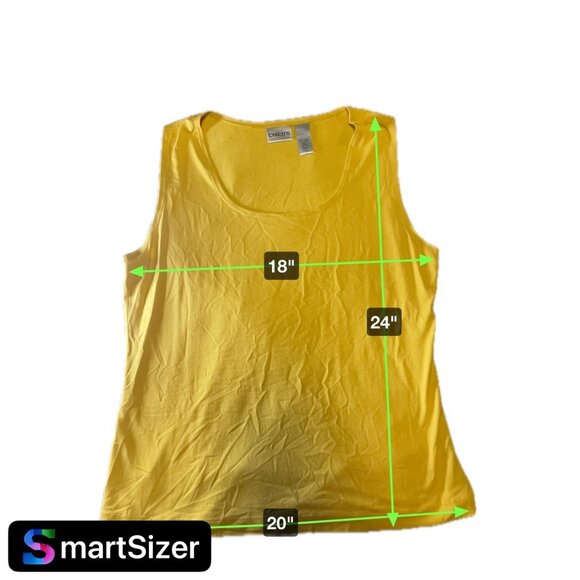 Chico's Yellow Sleeveless Scoop Neck Tank Top SZ L - Picture 5 of 6